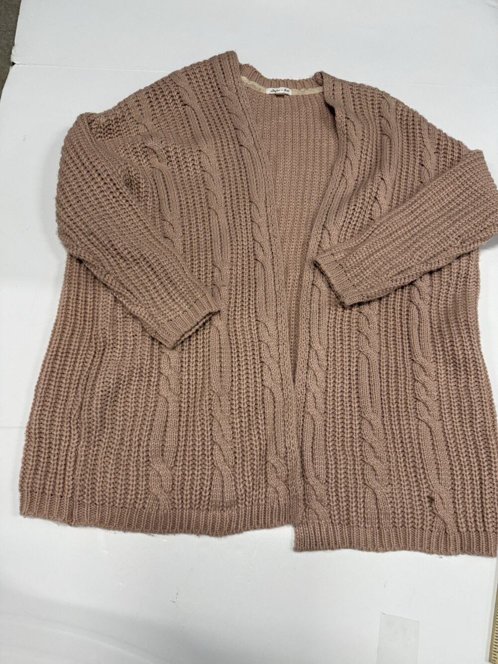 Women's Skylar And Jade Sz S Long Sleeve Open Cardigan Sweater Pink